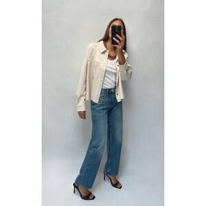 ZARA Faux Suede Jacket Tan Medium NWT*